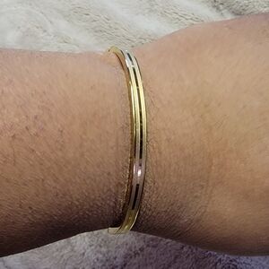 Elegant Gold and Silver Bangle Bracelet